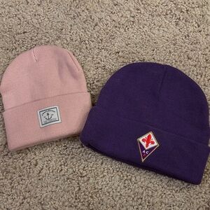 ACF Fiorentina Soccer 2 knit beanies -Pink and Purple Beanie Set